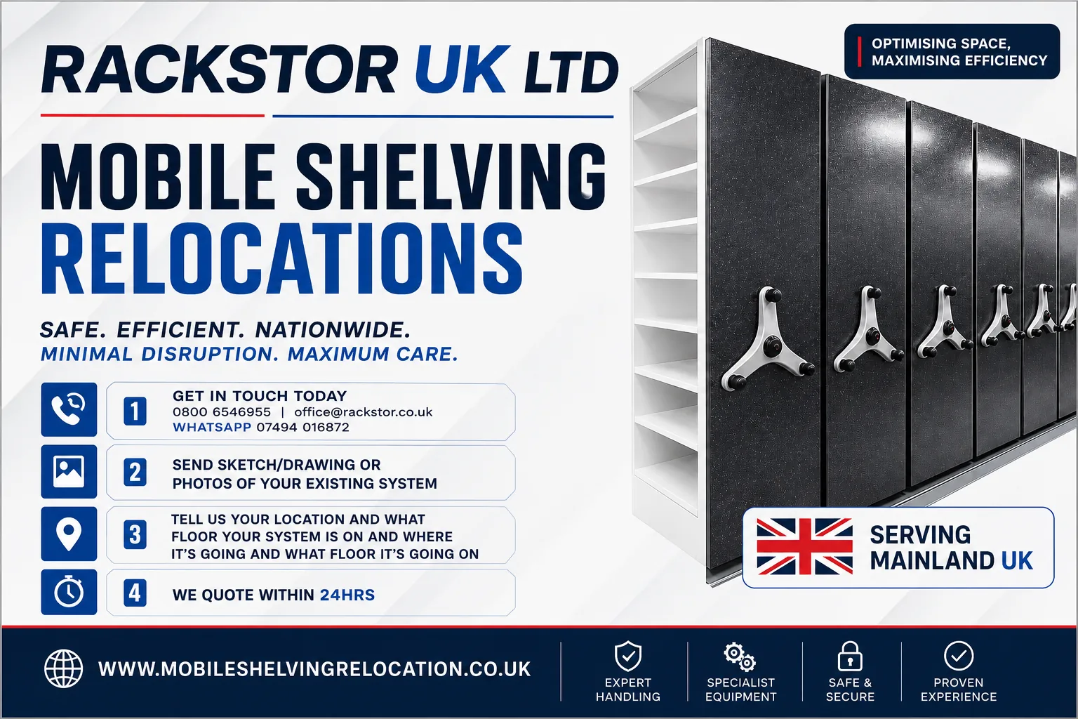 Mobile Shelving Relocations by Rackstor UK Ltd — safe, efficient nationwide relocation service for mainland UK